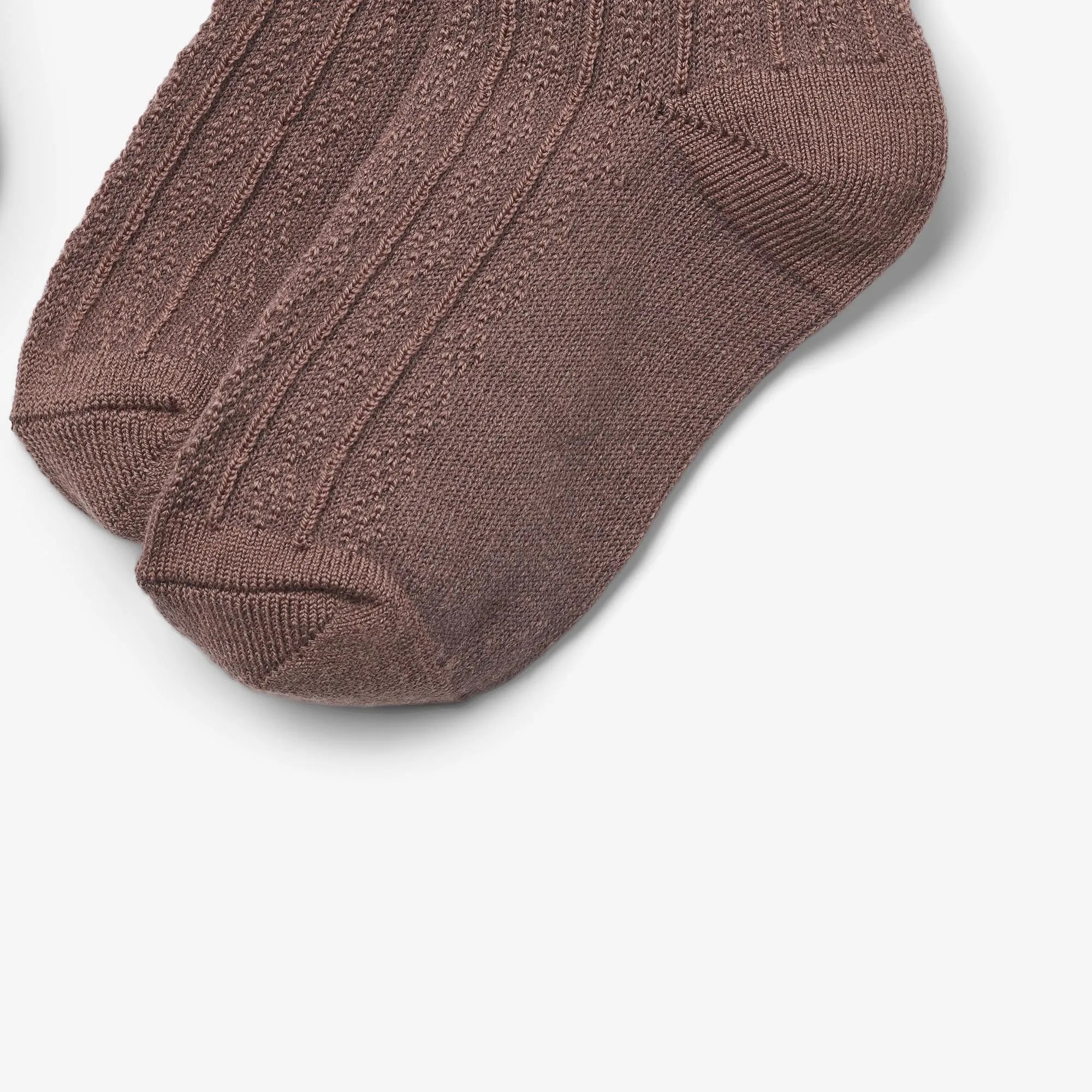 2 pk Wool Lace Socks Nora - shadow brown