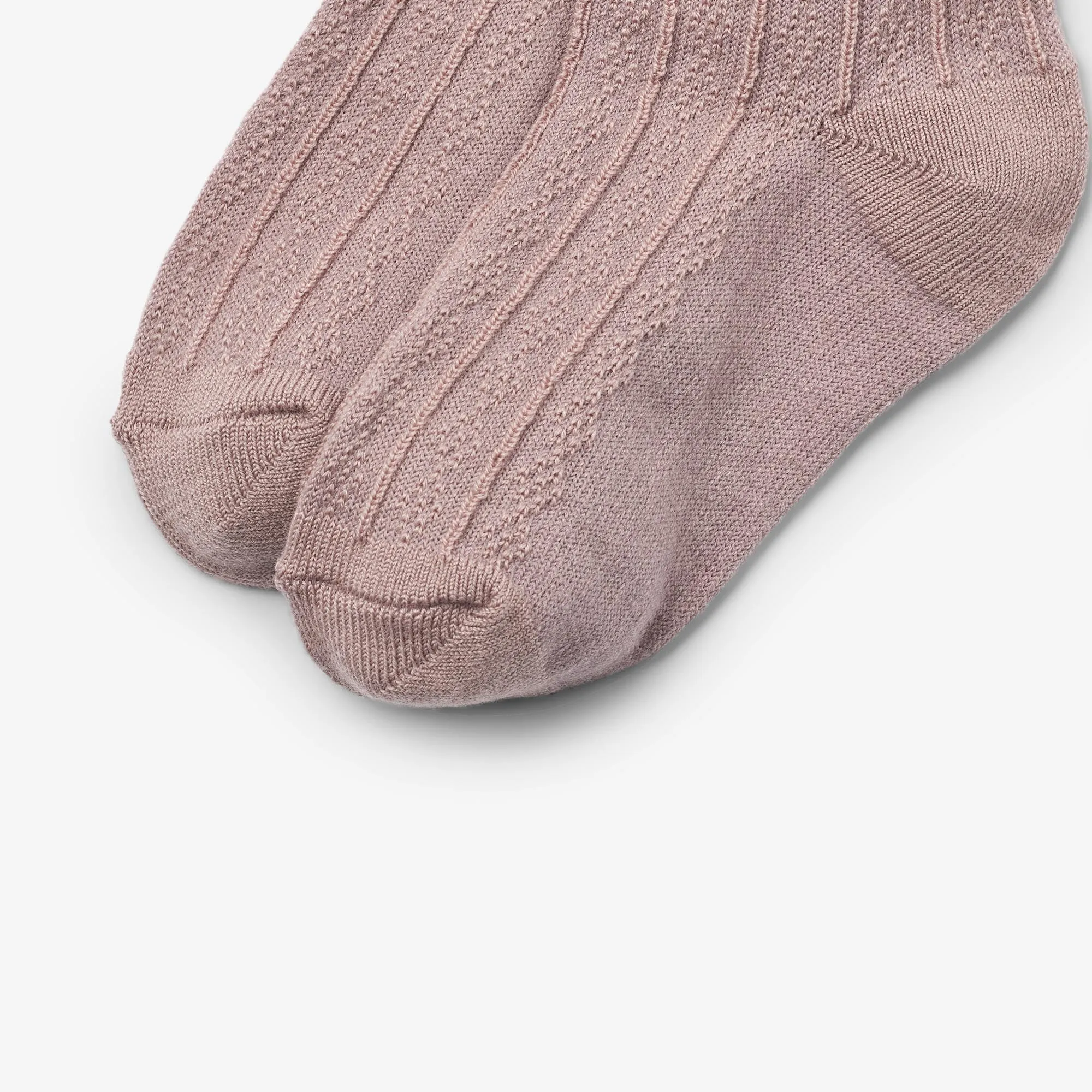 2 pk Wool Lace Socks Nora - shadow brown