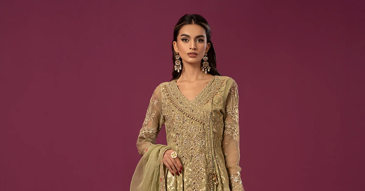 3 Piece Embroidered Cotton Lurex Jacquard Suit | SF-EF24-70