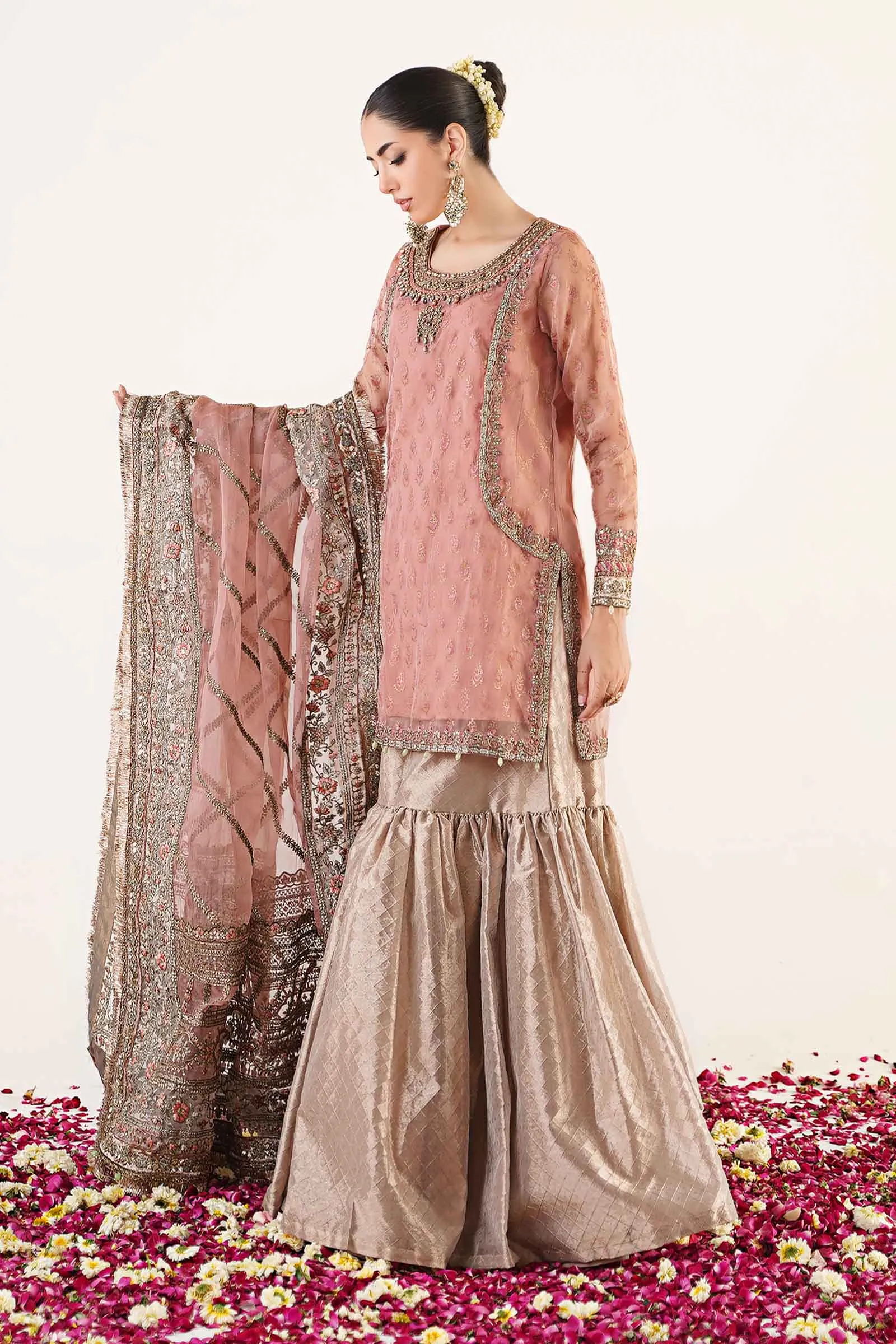 3 Piece Embroidered Organza Suit | SF-EA24-25