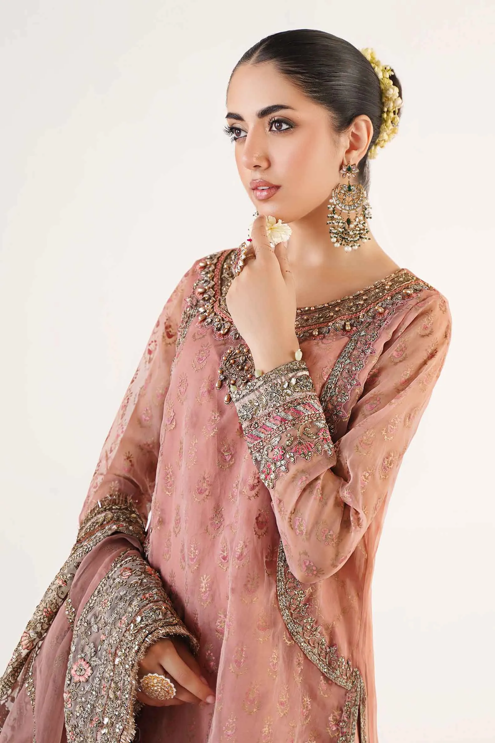 3 Piece Embroidered Organza Suit | SF-EA24-25