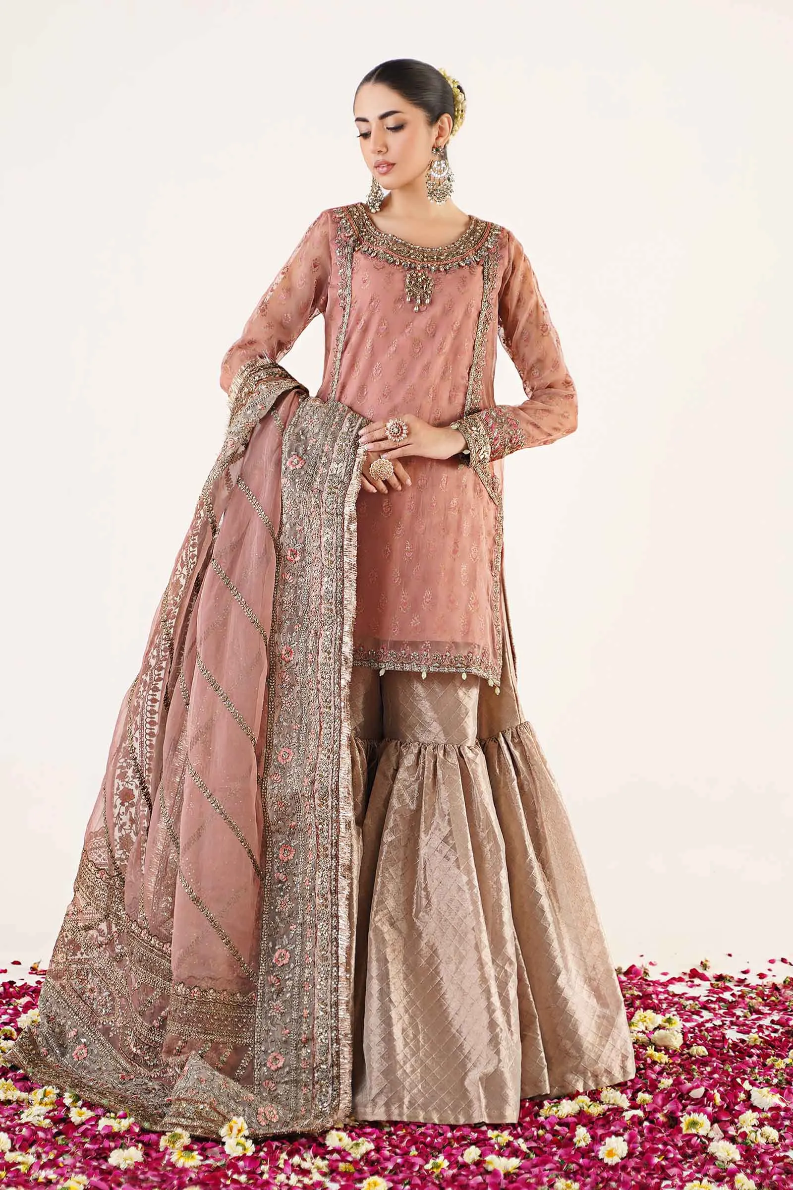 3 Piece Embroidered Organza Suit | SF-EA24-25