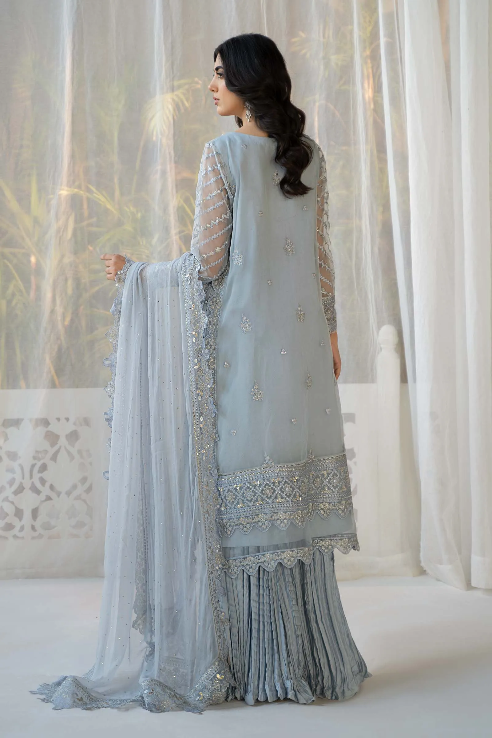 3 PIECE EMBROIDERED ORGANZA SUIT | SF-EF24-29