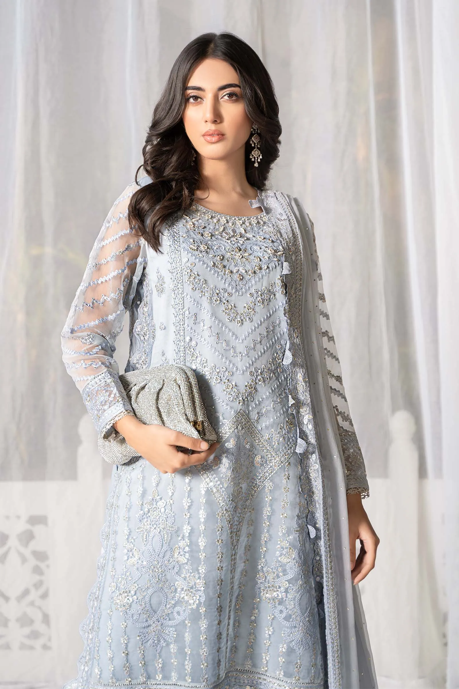 3 PIECE EMBROIDERED ORGANZA SUIT | SF-EF24-29