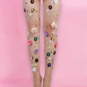 3D Flower Sheer Tights