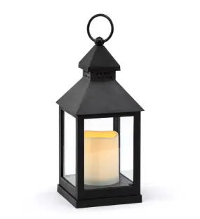 9.25" LED Black Candle Lantern