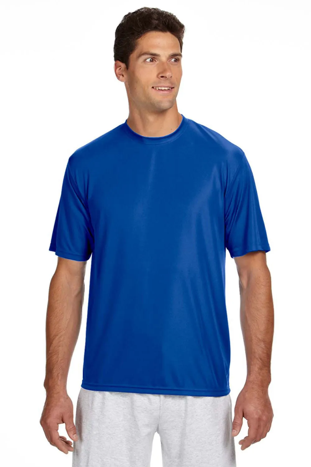 A4 Mens Performance Moisture Wicking Short Sleeve Crewneck T-Shirt - Royal Blue