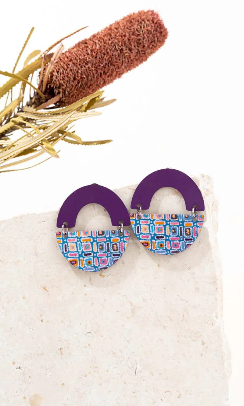 Aboriginal Art Earrings  Ngapa