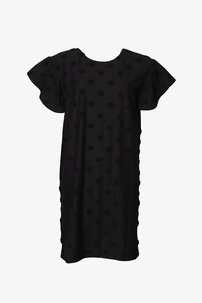 Aida Dress Black Big Dot