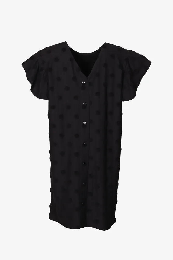 Aida Dress Black Big Dot