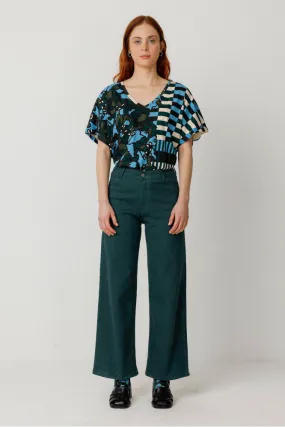 Ainhize Wide-Leg Pant - Dark Green