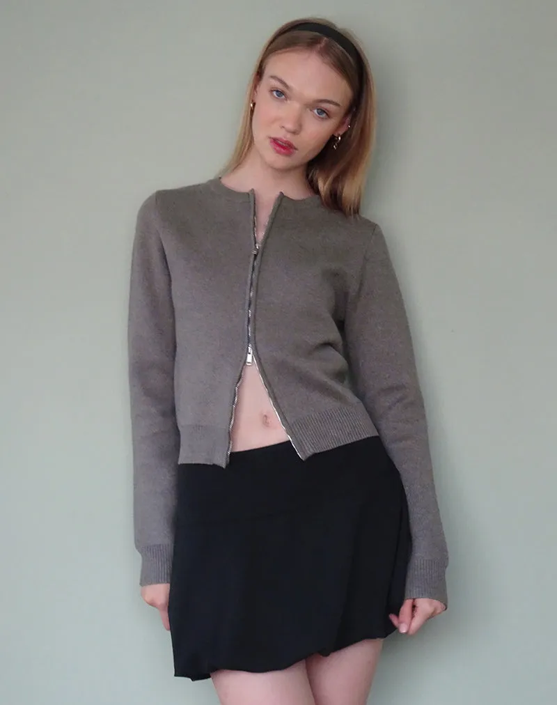 Alniyat Long Sleeve Cardi in Charcoal Grey