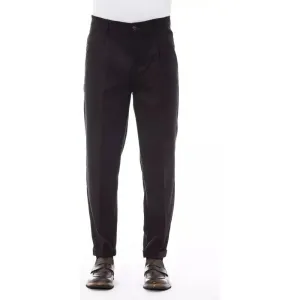 Alpha Studio Brown Wool Men Pant