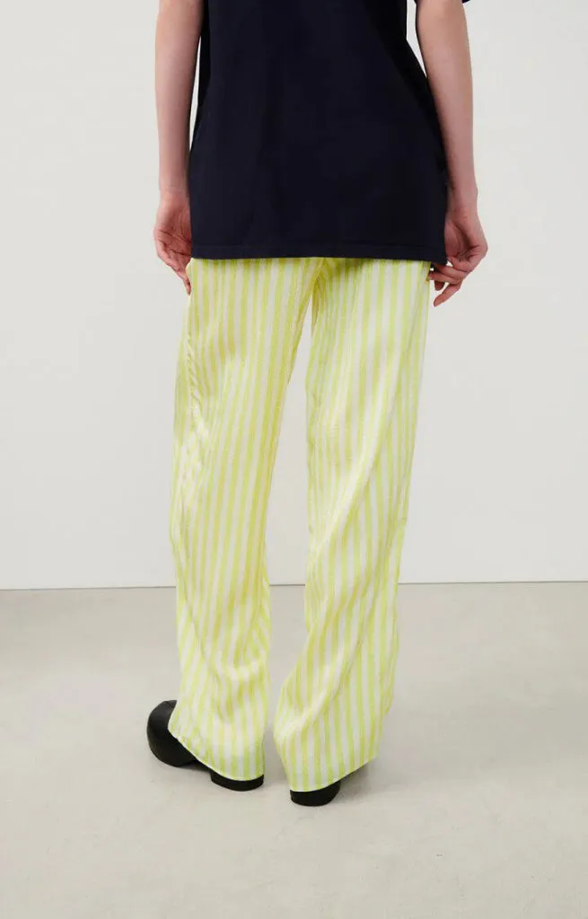 American Vintage Shaning Trousers in Fluro Yellow Stripes