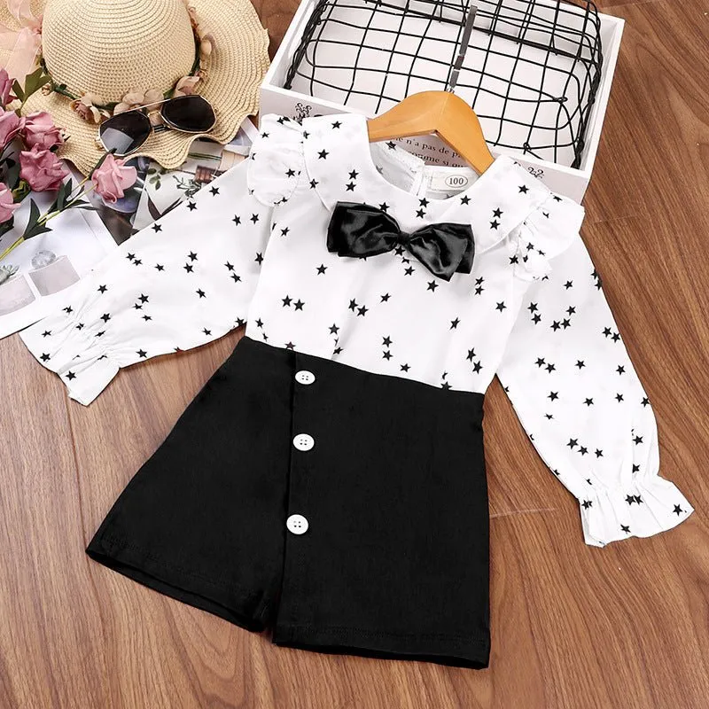 Autumn And Winter New Children's Clothing Korean Version Of The Star Long-sleeved Top Dress Pants