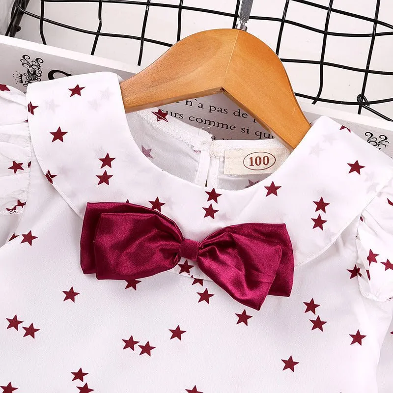 Autumn And Winter New Children's Clothing Korean Version Of The Star Long-sleeved Top Dress Pants