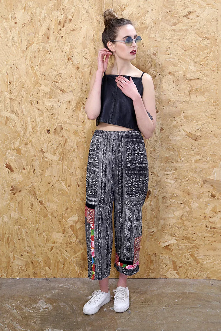 Aztec Print Wide Leg Trousers