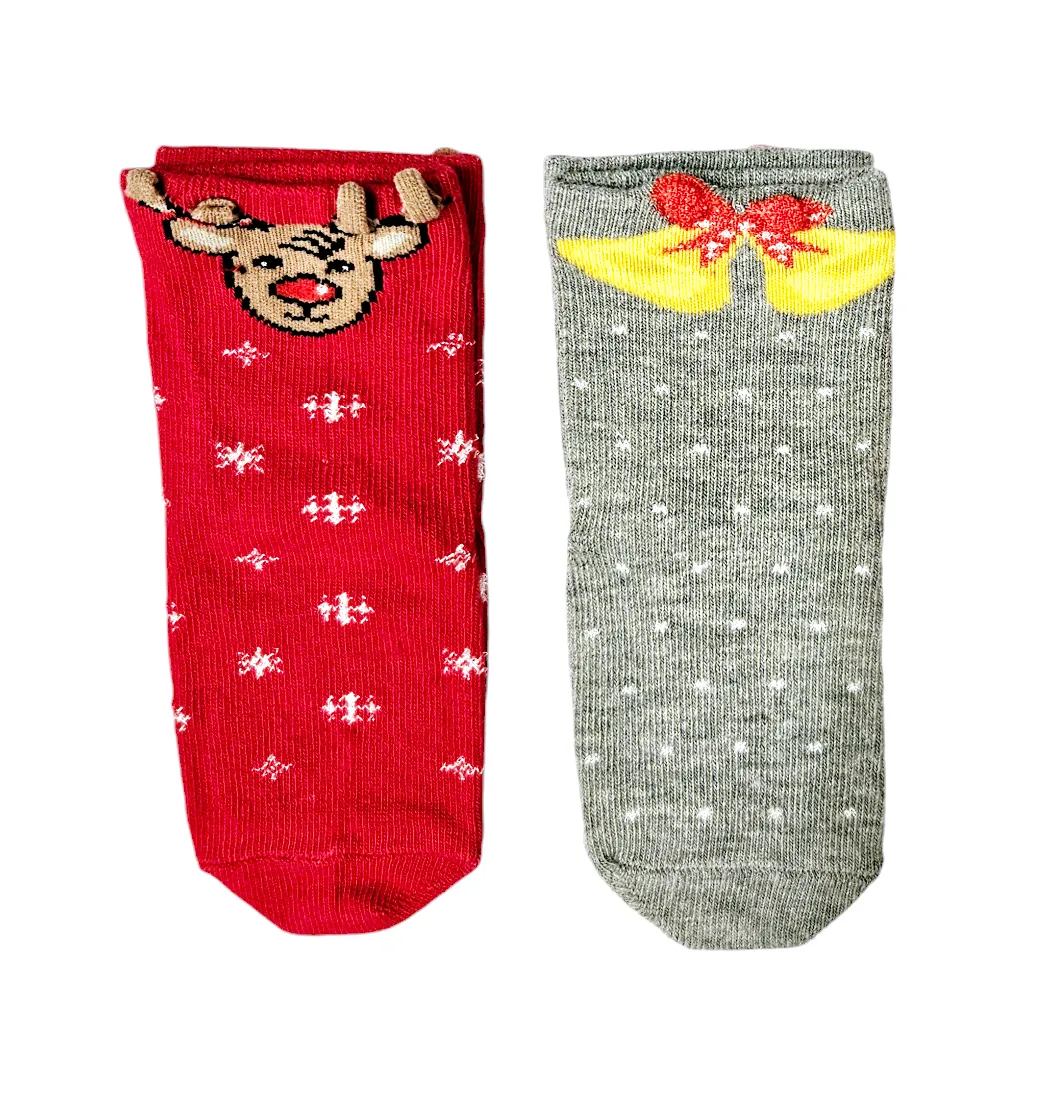 Baby Christmas 3D Ankle Socks 2Pk (0-6mths)