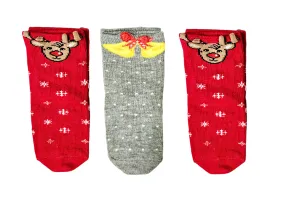 Baby Christmas 3D Ankle Socks 3Pk (6-12mths)