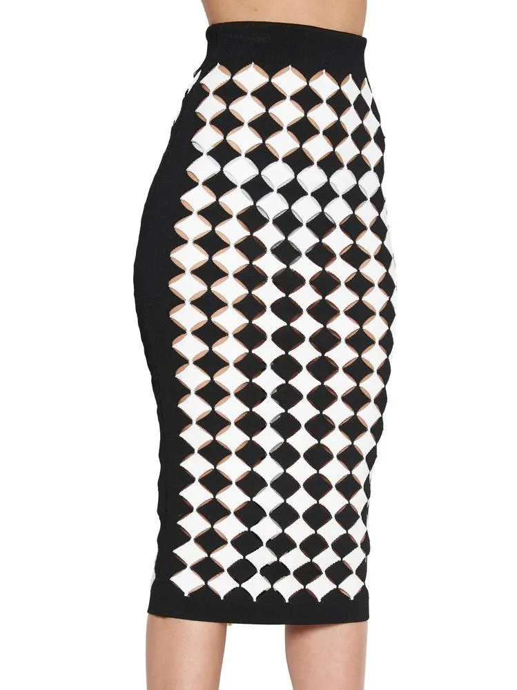 Balmain Printed Pencil Skirt