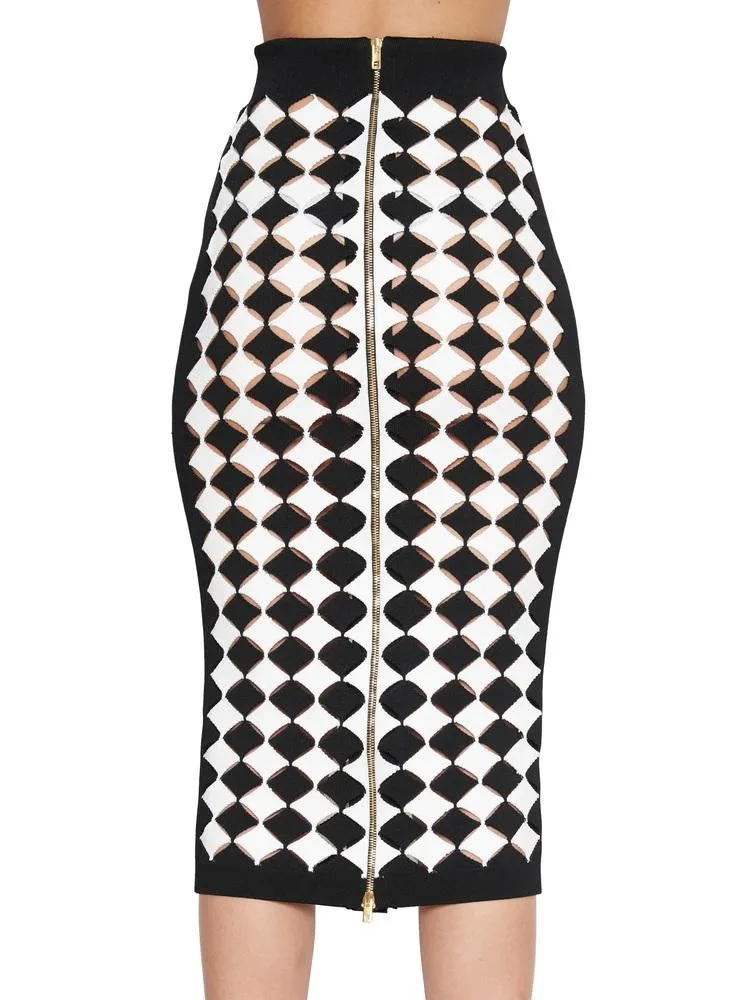 Balmain Printed Pencil Skirt