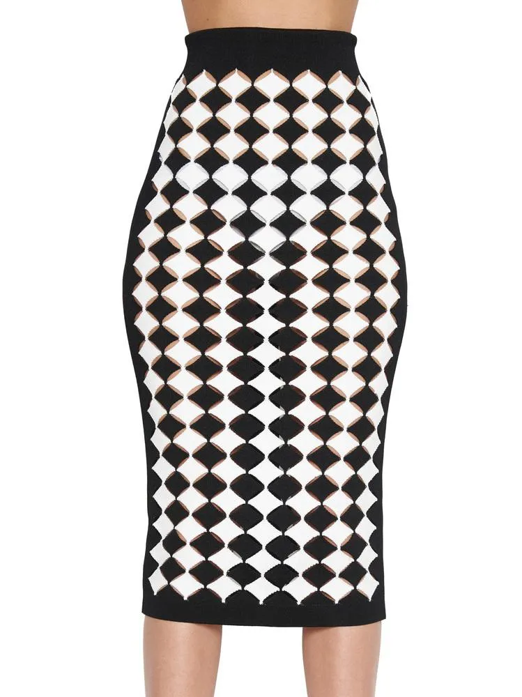 Balmain Printed Pencil Skirt