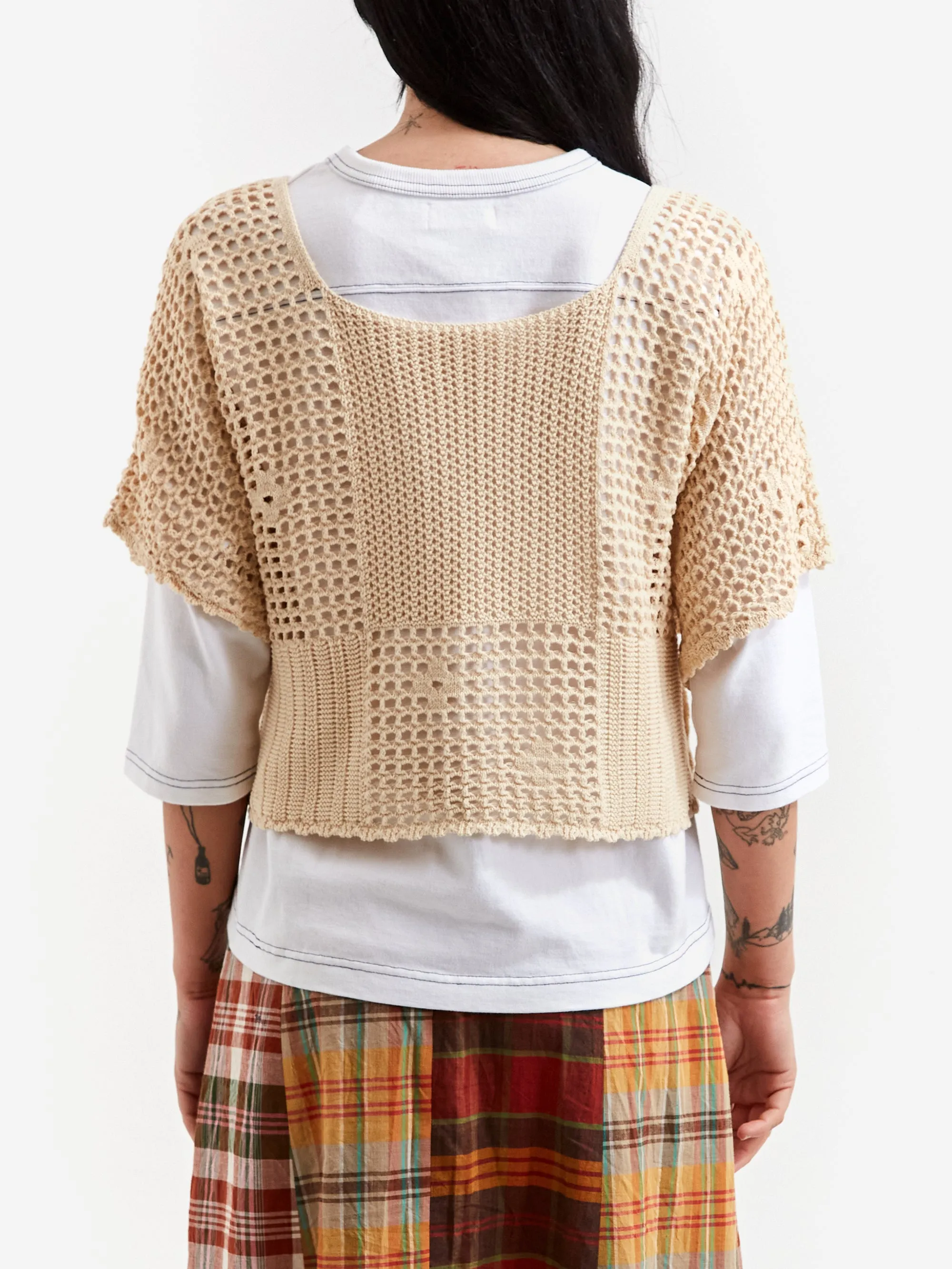 Beams Boy Short Square Neck Vest - Ivory