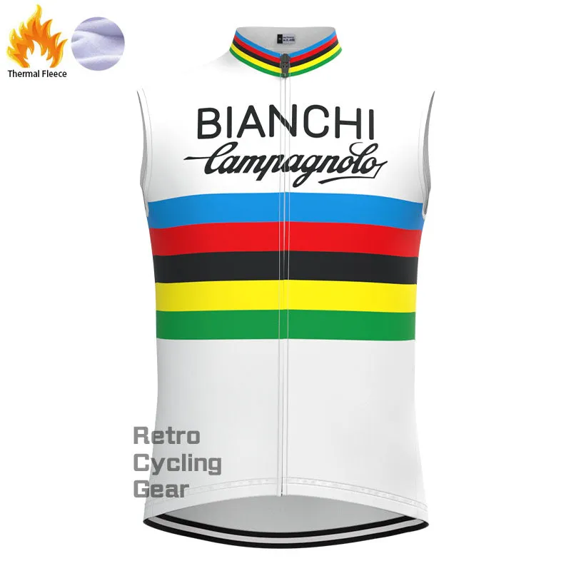 Bianchi Stripe Fleece Retro Cycling Vest