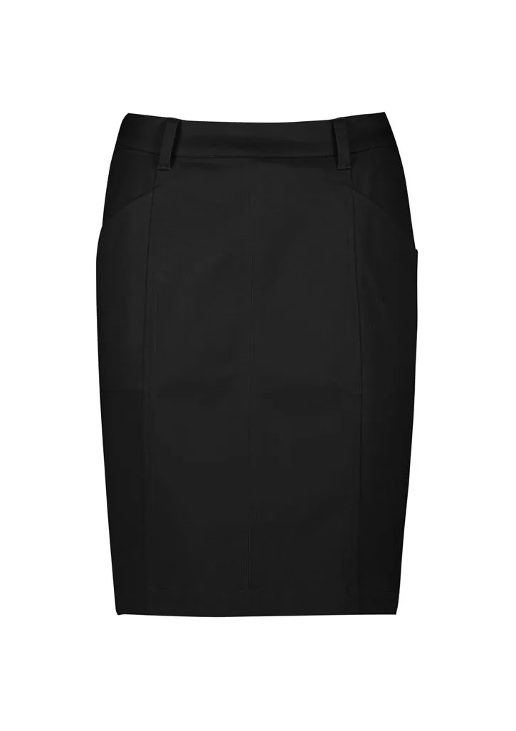 Biz Corporate Womens Mid Waist Stretch Chino Skirt (RGS264L)