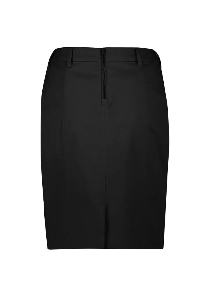 Biz Corporate Womens Mid Waist Stretch Chino Skirt (RGS264L)