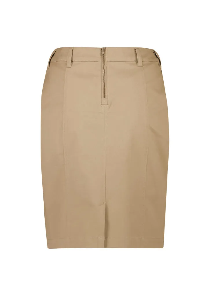 Biz Corporate Womens Mid Waist Stretch Chino Skirt (RGS264L)