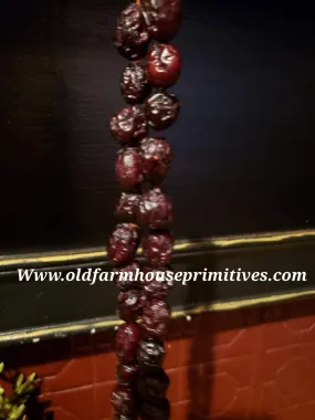 #BJBC69 Primitive Colonial Dried Dark & Plump Cranberry Garland 2'