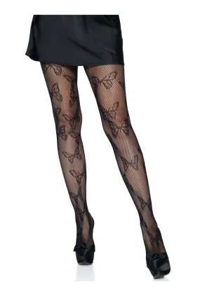 Black Butterfly Fishnet Tights