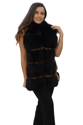 Black Fox Vest with kidskin inserts