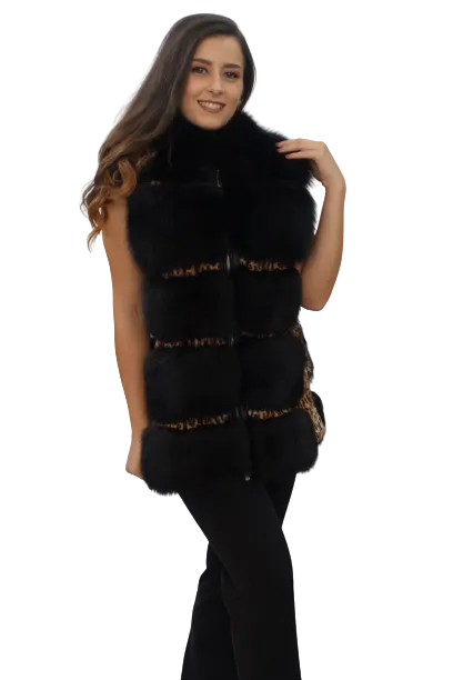 Black Fox Vest with kidskin inserts