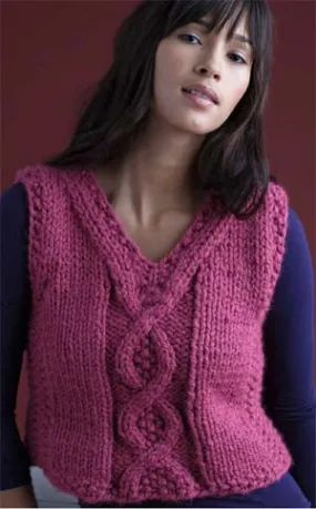 Cable Accent Vest Pattern (Knit)