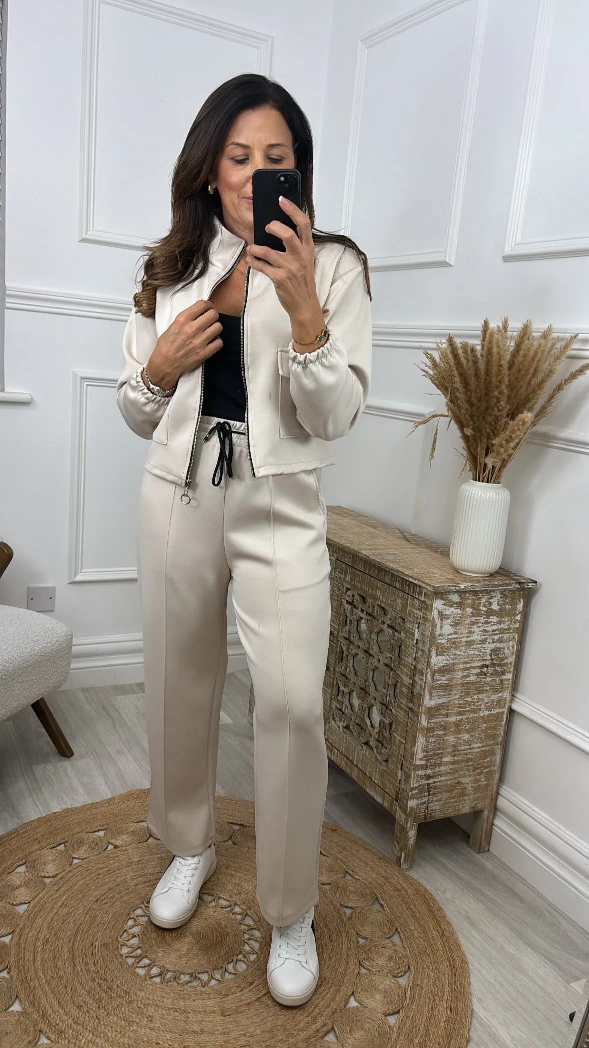 Cassidy Beige Front Seam Trousers 30 leg length