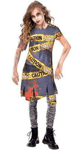 Caution Zombie Costume Set - Small (4-6)