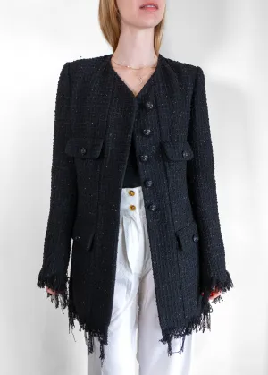 Chanel '22 Runway Tweed Fringe Jacket