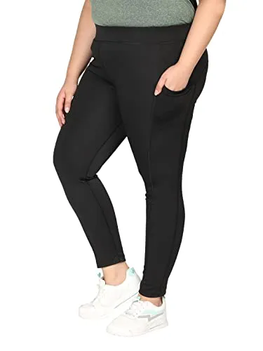 CHKOKKO Women Plus Size Yoga Track Pants Gym Legging Tights Black Size 4XL