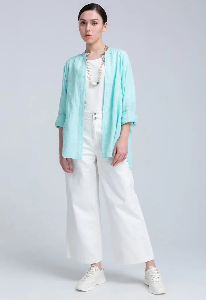 Choice Patch Pocket Denim Culottes Trouser Off White