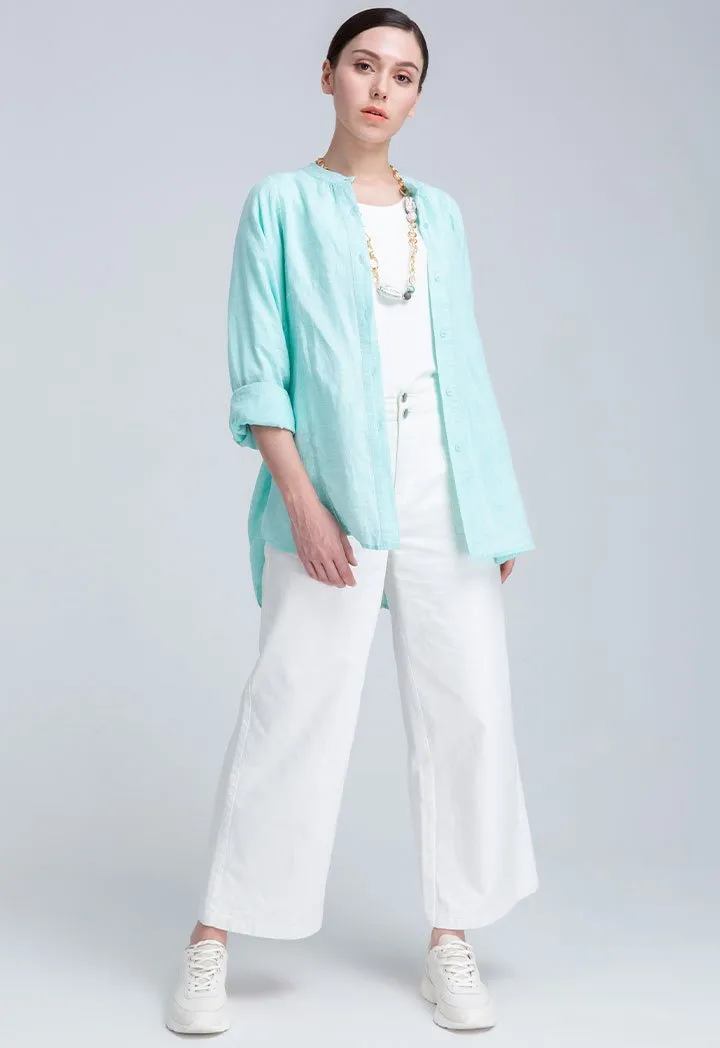 Choice Patch Pocket Denim Culottes Trouser Off White