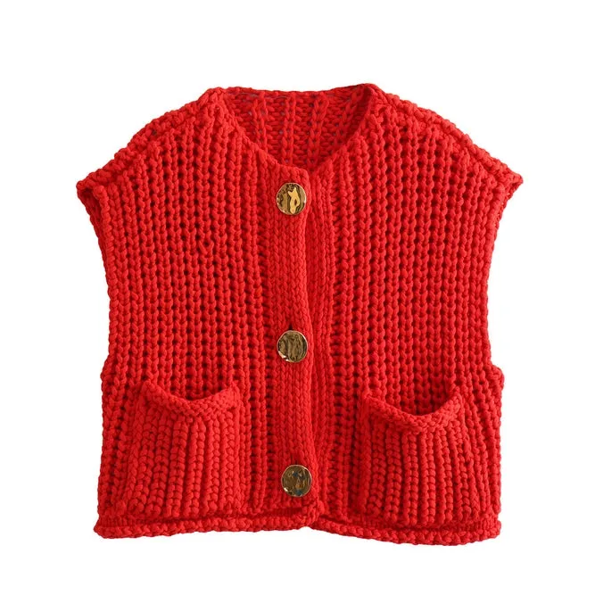 Chunky Needle Knitted Vest