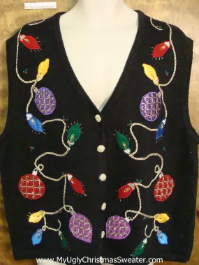 Colorful Ornaments Corny Christmas Sweater Vest