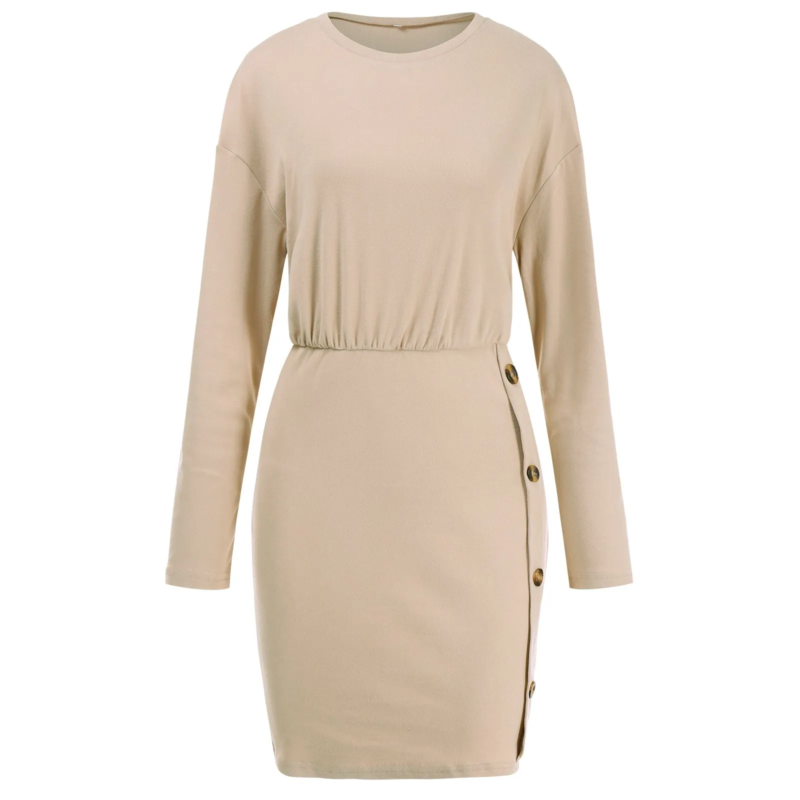 Contrast Button Skirt Bodycon Dress