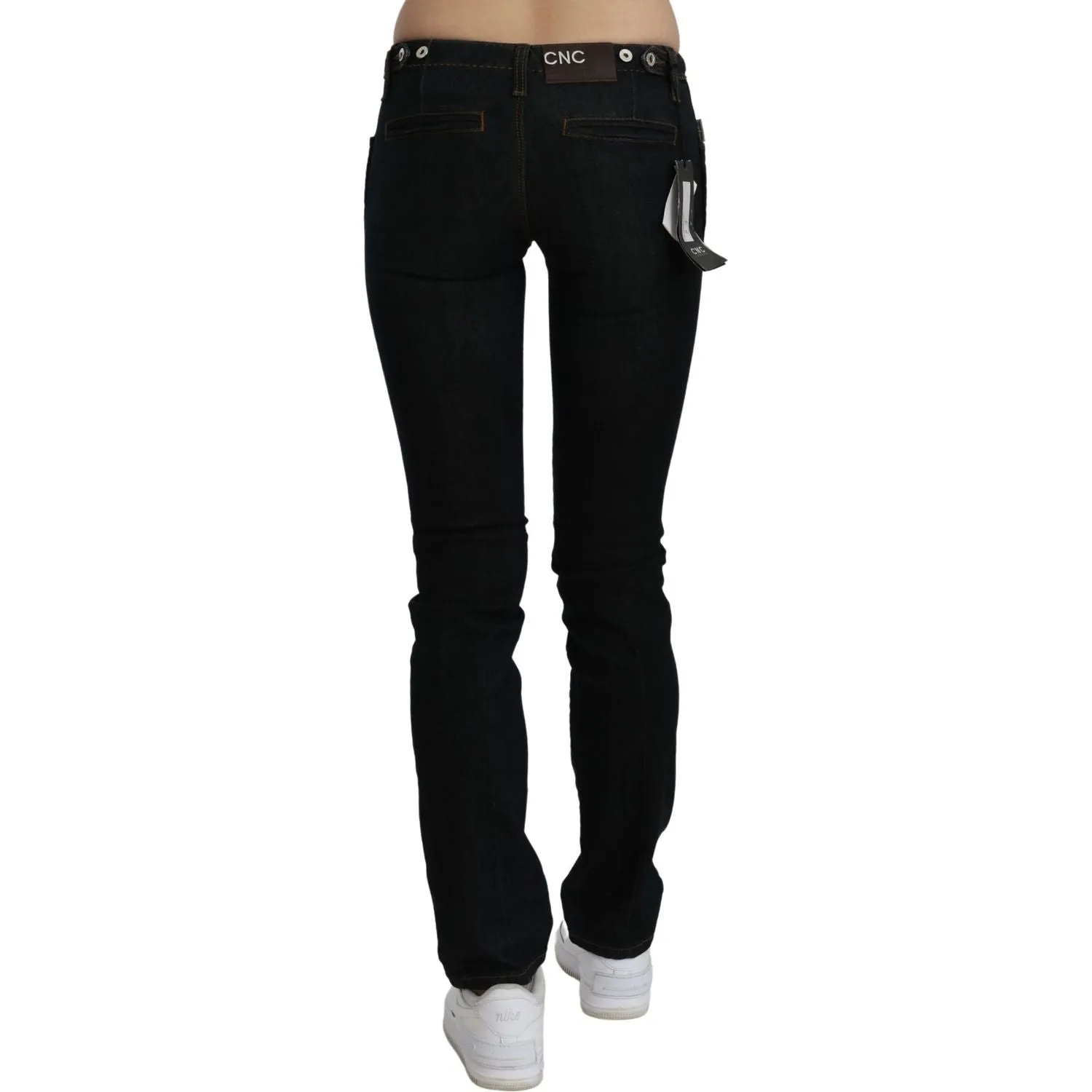 Costume National Chic Black Mid Waist Slim Fit Denim Jeans