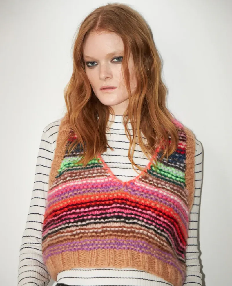 Dawn X Dare Ginny Almond Multi Stripe Knit