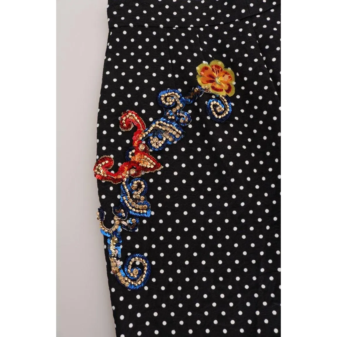 Dolce & Gabbana Elegant Polka Dot Embellished Trousers