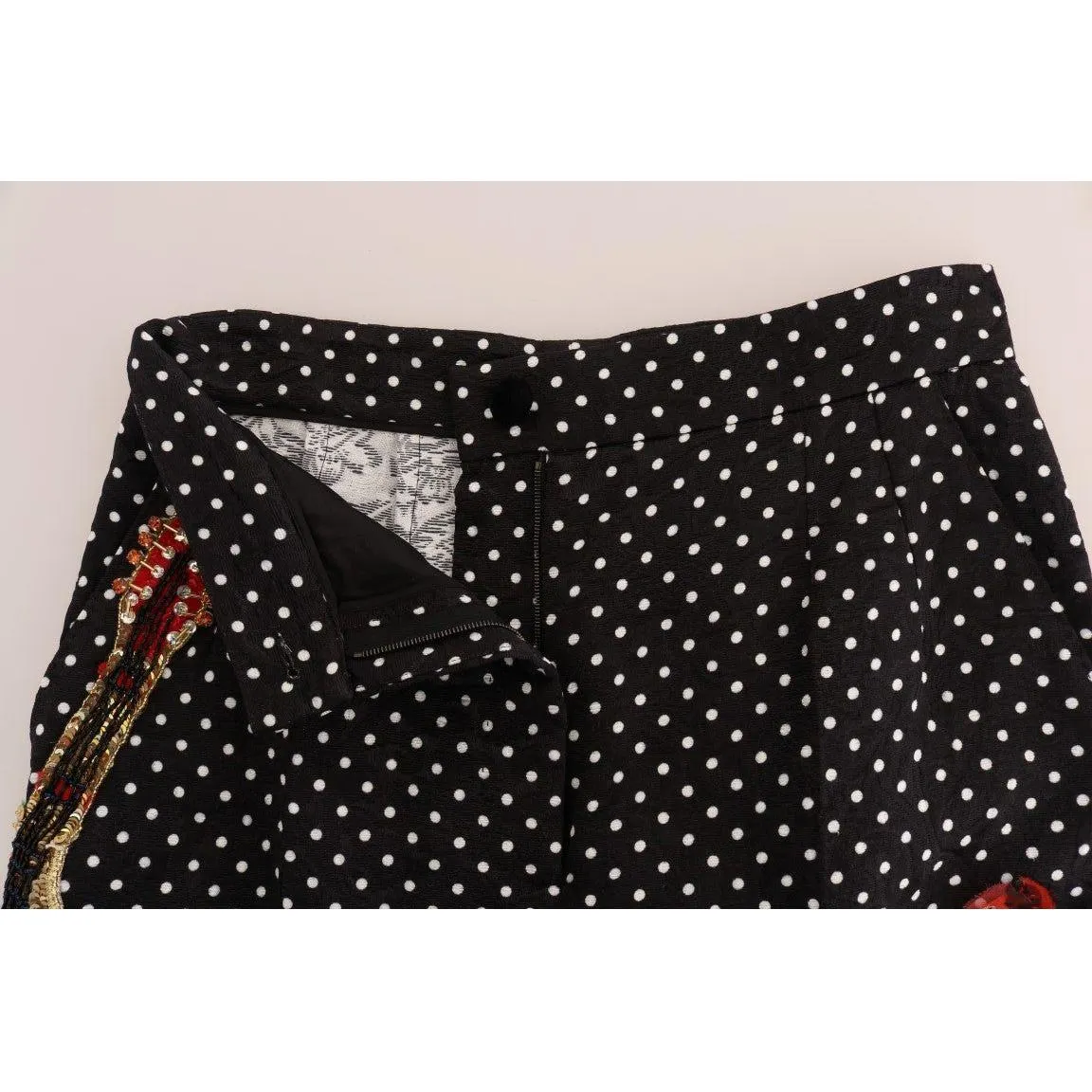 Dolce & Gabbana Elegant Polka Dot Embellished Trousers