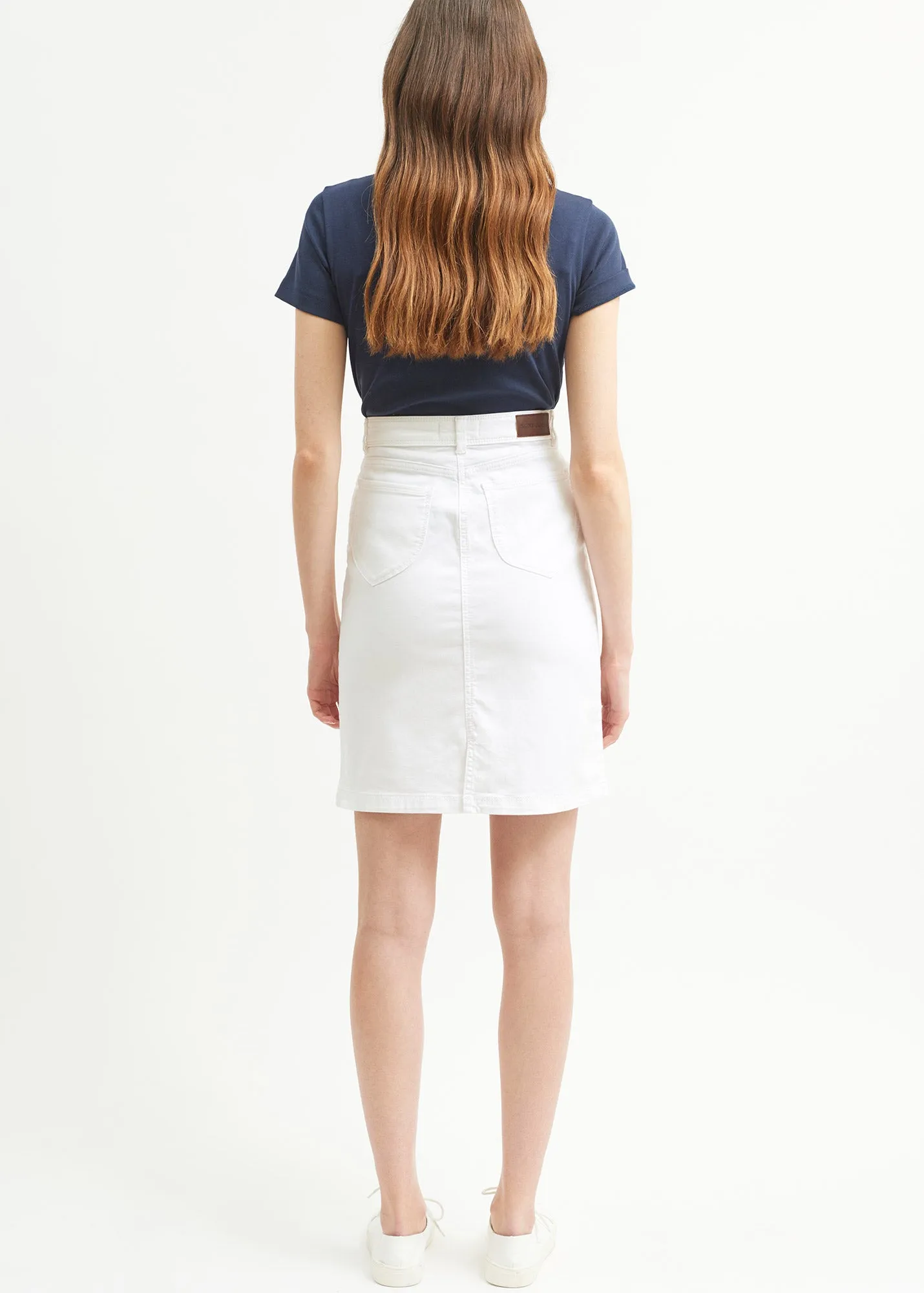 Elfy regular skirt - in coloured denim (BLANC)